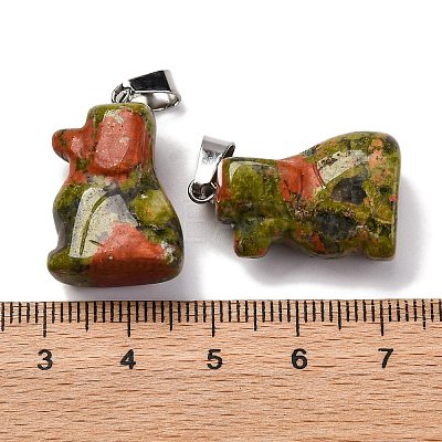 Natural Unakite Pendants G-B127-07P-06-1