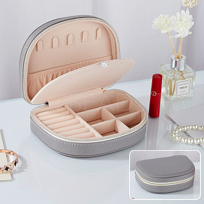 Waterproof Imitation Leather Jewelry Storage Bag with Zipper PW-WG10316-05-1