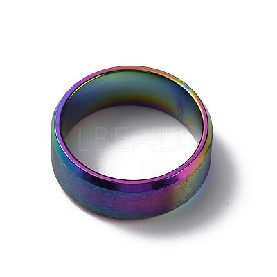 201 Stainless Steel Wide Band Finger Rings for Women Men RJEW-WH0009-13E-M-1
