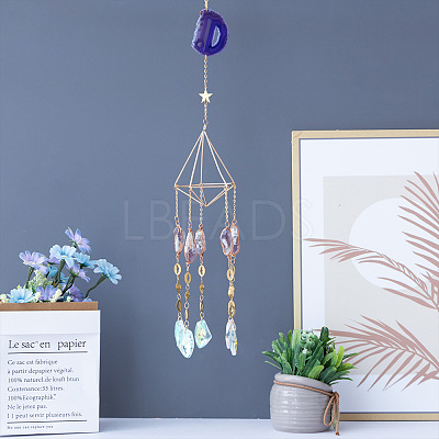 Glass Pendant Decorations AJEW-Q143-01-1