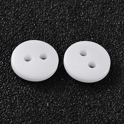 2-Hole Flat Round Resin Sewing Buttons for Costume Design BUTT-E119-36L-19-1