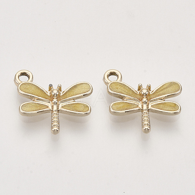 Light Gold Plated Alloy Charms X-ENAM-T009-02D-1
