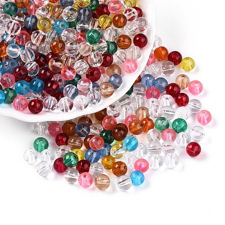 Baking Paint Transparent Glass Beads DGLA-Q022-6mm-M-1