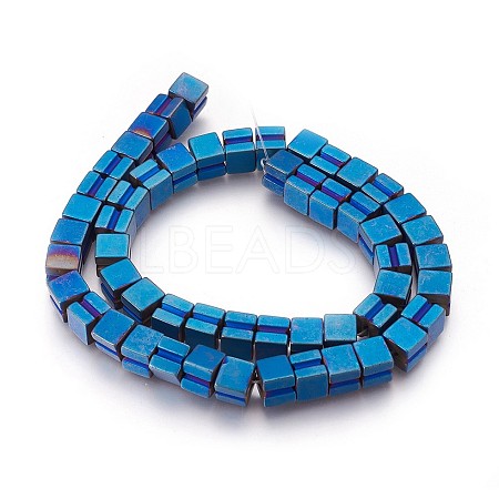 Electroplated Non-magnetic Synthetic Hematite Beads Strands G-P392-W02-1