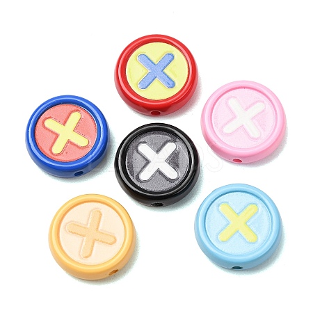 Two Tone Baking Paint Acrylic Beads AC-CBA46F7-02-1