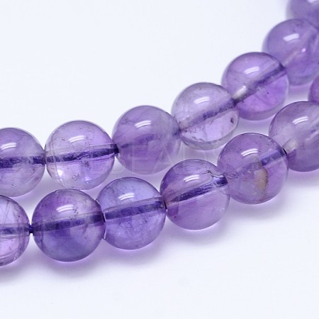 Natural Amethyst Round Bead Strands X-G-M212-6mm-01A-1