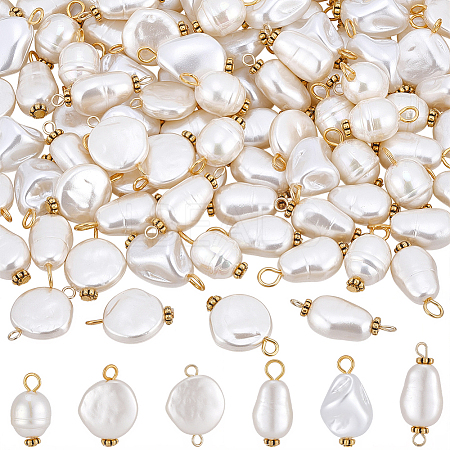 120Pcs 6 Styles Acrylic Imitation Pearl Pendants and Links FIND-BM0001-21-1