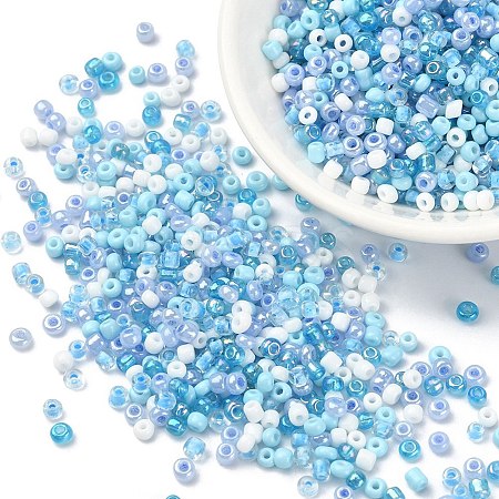 Opaque & Transparent Inside Colours Glass Seed Beads SEED-YW0002-16B-1