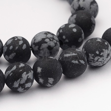 Natural Snowflake Obsidian Gemstone Beads X-G-J338-03-8mm-1