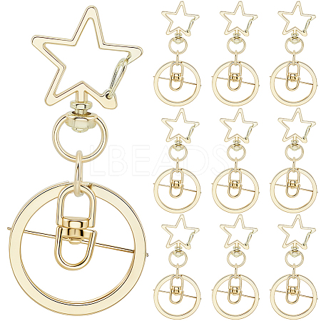 18Pcs Alloy Swivel Keychain Clasps KEYC-SP0001-48A-G-1