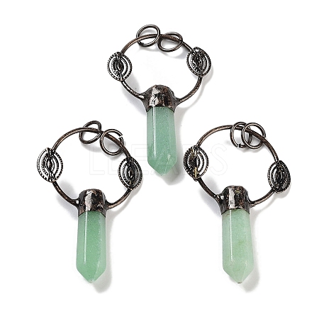 Natural Green Aventurine Faceted Pointed Bullet Big Pendants G-A221-02C-1