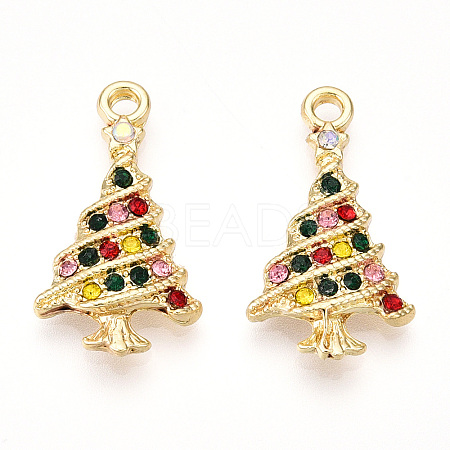 Alloy Colorful Rhinestone Pendants PALLOY-Q441-033-RS-1