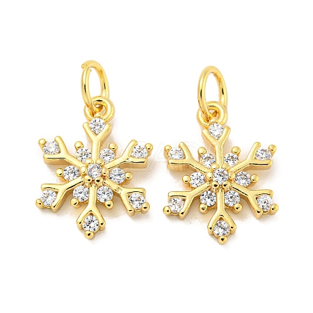 Rack Plating Brass Micro Pave Clear Cubic Zirconia Pendants X-KK-B093-04A-G-1