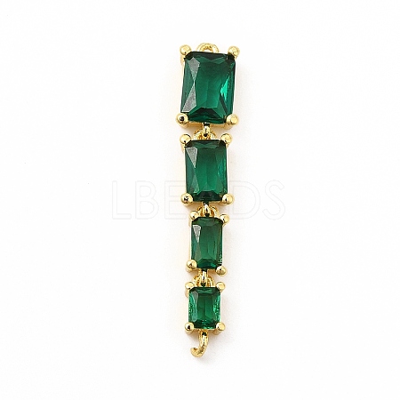 Brass Pave Cubic Zirconia Connector Charms KK-G458-01G-02-1