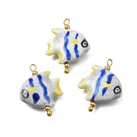 Ocean Themed Hand Painted Ceramic Porcelain Pendants PR-CBA0027-05G-01-1