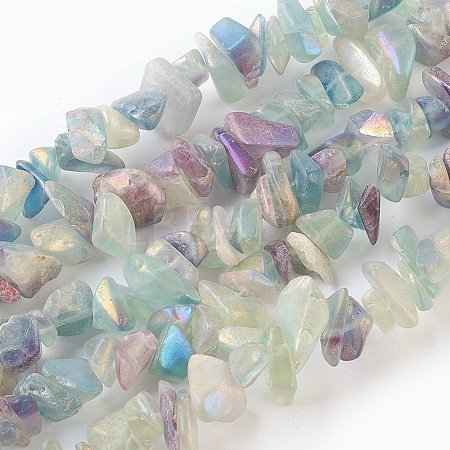 Natural Electroplated Fluorite Beads Strands X-G-G767-08A-1