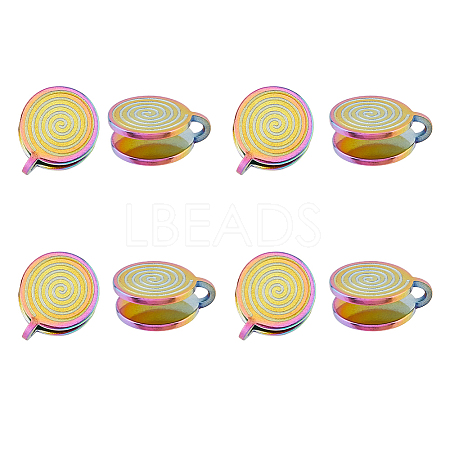 8Pcs 304 Stainless Steel Vortex Cuff Earrings EJEW-FI0003-30-1