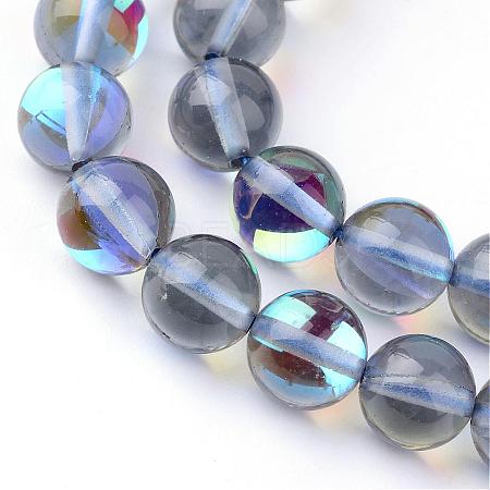 Synthetic Moonstone Beads Strands G-R375-8mm-B03-1