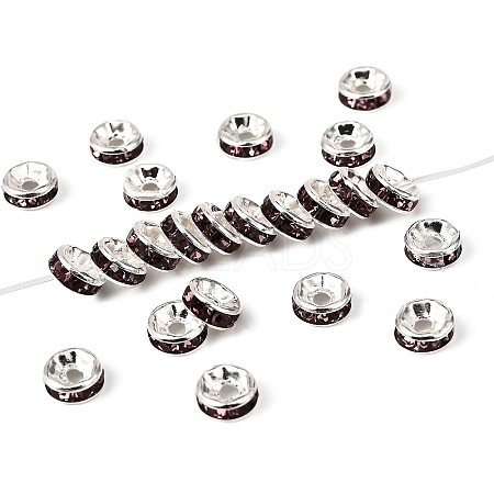 Brass Grade A Rhinestone Spacer Beads RSB036NF-16-1
