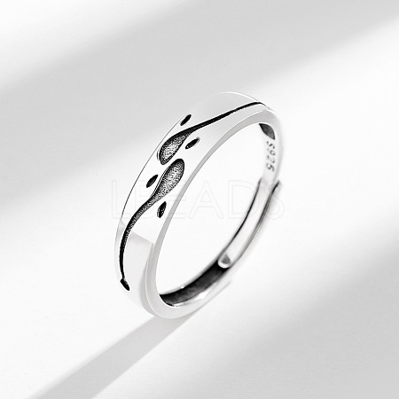 925 Sterling Silver Adjustable Finger Rings for Man FS-WGAB56D-01-1