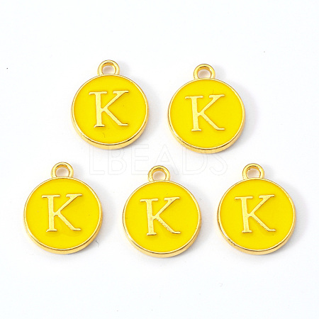 Golden Plated Alloy Enamel Charms X-ENAM-S118-09K-1