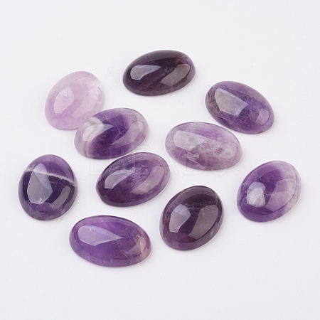 Natural Amethyst Flat Back Cabochons G-G741-18x25mm-17-1