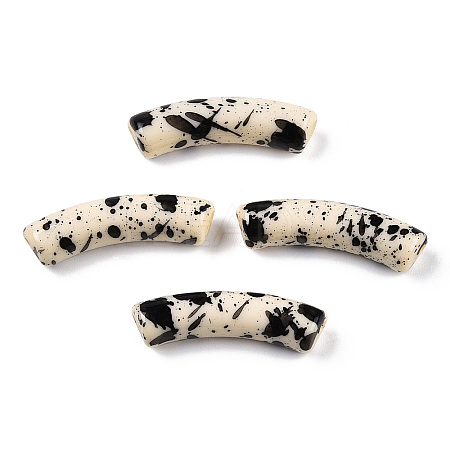 Opaque Spray Painted Acrylic Beads X1-MACR-S372-002F-B08-1