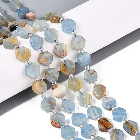 Natural Blue Calcite Beads Strands G-P534-A24-01-1