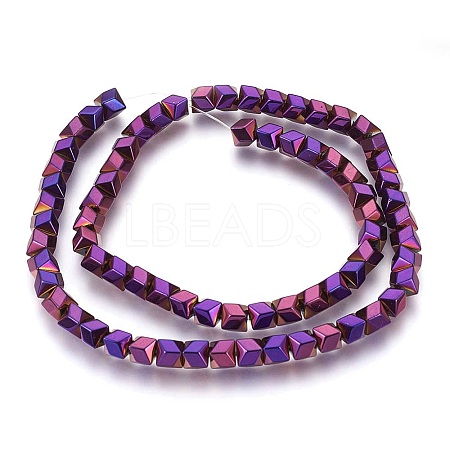 Electroplated Non-magnetic Synthetic Hematite Beads Strands G-P392-J05-1