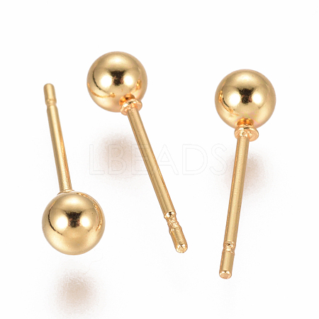 304 Stainless Steel Ball Stud Earrings EJEW-F237-01B-G-1