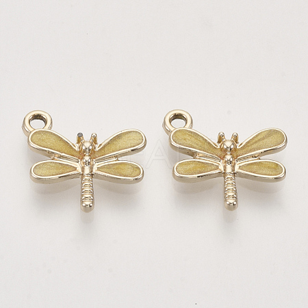 Light Gold Plated Alloy Charms X-ENAM-T009-02D-1