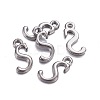 Gunmetal Plated Alloy Letter Pendants PALLOY-P097-03-S-2