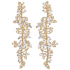 Brass Rhinestone Cloth Patches PATC-WH0031-003G-02-1