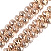 Electroplate Baking Paint Transparent Glass Beads Strands GL-N005-02A-C13-1