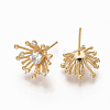 Brass Clear Cubic Zirconia Stud Earrings ZIRC-Q021-079G-NF-1