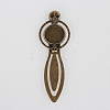 Antique Bronze Iron Bookmark Cabochon Settings PALLOY-N0084-09AB-NF-1