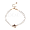 Brass Pave Clear Cubic Zirconia Star Link Chain Bracelets BJEW-M321-01C-1