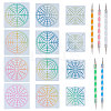 Gorgecraft 12Pcs 3 Sizes Mandala Flower Plastic Drawing Stencils DIY-GF0007-78-1