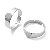 Adjustable 304 Stainless Steel Finger Rings Components STAS-F149-21P-C-1