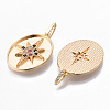 Brass Micro Pave Cubic Colorful Zirconia Pendants KK-N232-170G-NF-2