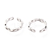 Anti-Tarnish Rhodium Plated 925 Sterling Silver Cuff Earrings EJEW-H124-05P-2