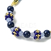 6mm Round Dyed Natural Lapis Lazuli Bead Slider Bracelets BJEW-MZ00062-03-3
