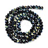 Electroplate Transparent Glass Beads Strands EGLA-A046-01B-05-3