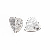 Brass Micro Pave Clear Cubic Zirconia Pendants KK-S364-256-2