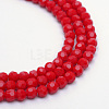 Opaque Solid Glass Bead Strands GLAA-R166-6mm-02E-1