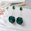 Spray Painted Alloy Enamel Dangle Stud Earrings FS-WG98629-03-1