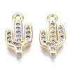 Brass Micro Clear Cubic Zirconia Charms KK-R116-033-NF-1