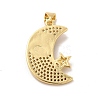 Rack Plating Brass Micro Pave Clear Cubic Zirconia Pendants LAMP-A153-01G-07-2