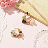 Natural Gemstone Chips Braided Hoop Earrings EJEW-JE04940-10-3