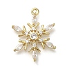 Rack Plating Brass Micro Pave Cubic Zirconia Pendants KK-M014-10B-G-1
